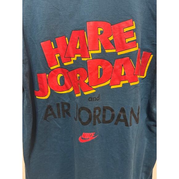 Vintage Nike Space Jam Michael "Hare Jordan" T-Shirt 1991 USA Blue Men's XL VTG - Picture 10 of 15
